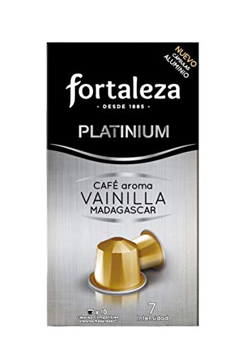 Café Fortaleza Platinium – Cápsulas Compatibles con Nespresso, de Aluminio, Café con Aroma Vainilla Madagascar, 100% Arábica, Tueste Natural, Pack 5x10 - Total 50 uds