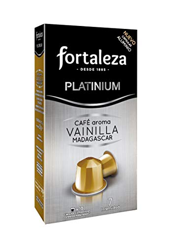 Café Fortaleza Platinium – Cápsulas Compatibles con Nespresso, de Aluminio, Café con Aroma Vainilla Madagascar, 100% Arábica, Tueste Natural, Pack 5x10 - Total 50 uds