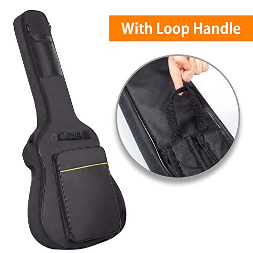 CAHAYA Funda de Guitarra Universal Acolchada Versión Actualizada de 8mm con 2 Bolsillos para Guitarra Acústica y Clásica con Tamaño Más Grandes para Guitarra de 39/40/41 Pulgadas