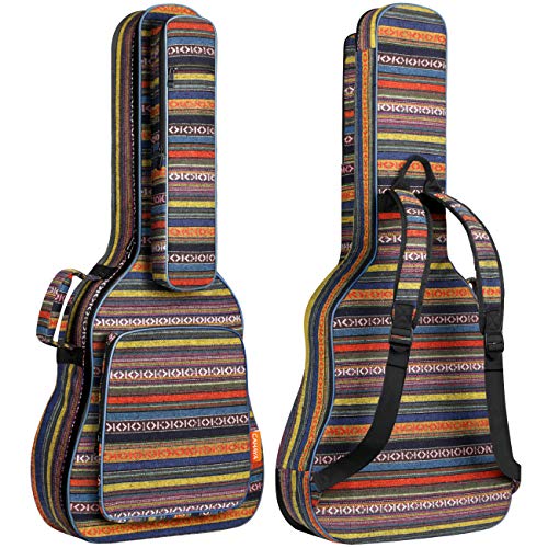CAHAYA Funda para Guitarra Estilo Bohemia Bolsa Guitarra Clasica Acústica Acolchada de 15,6mm con 3 Bolsillos para Guitarra de 40 41 42 Pulgadas CAHAYA Funda para Guitarra Estilo Bohemia Bolsa Guitarra Clasica Acústica Acolchada de 15,6mm con 3 Bolsillos para Guitarra de 40 41 42 Pulgadas