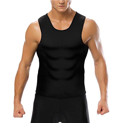 Caidi - Camiseta de tirantes adelgazante para hombre, ropa de sudación, sauna para pérdida de peso, sin cremallera, para la combusción de grasas, cinturón abdominal adelgazante (4XL)