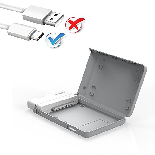 Caja con USB 3.1 Gen1 Tipo C para Disco Duro Externo 2.5'' - ElecGear USB-C Carcasa para SATA III HDD y SSD, Optimizado para SSD, SuperSpeed Hard Drive Enclosure, UASP, Cable Integrado Caja con USB 3.1 Gen1 Tipo C para Disco Duro Externo 2.5'' - ElecGear USB-C Carcasa para SATA III HDD y SSD, Optimizado para SSD, SuperSpeed Hard Drive Enclosure, UASP, Cable Integrado