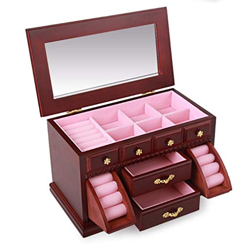 Caja de almacenamiento de escritorio Caja de joyería bloqueada, Caja de almacenamiento de joyería de múltiples capas de gran capacidad Bolsa de viaje portátil de múltiples capas Collar de anillo de mú Caja de almacenamiento de escritorio Caja de joyería bloqueada, Caja de almacenamiento de joyería de múltiples capas de gran capacidad Bolsa de viaje portátil de múltiples capas Collar de anillo de mú