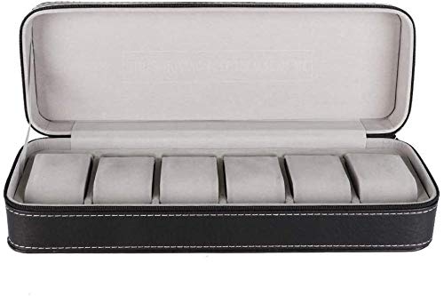 Caja de Almacenamiento de Reloj de Buen Aspecto de 6 Rejillas, Organizador de Joyas con diseño de Cremallera, Tienda de Accesorios duraderos para el hogar 20 Excellent Caja de Almacenamiento de Reloj de Buen Aspecto de 6 Rejillas, Organizador de Joyas con diseño de Cremallera, Tienda de Accesorios duraderos para el hogar 20 Excellent