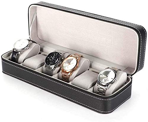 Caja de Almacenamiento de Reloj de Buen Aspecto de 6 Rejillas, Organizador de Joyas con diseño de Cremallera, Tienda de Accesorios duraderos para el hogar 20 Excellent Caja de Almacenamiento de Reloj de Buen Aspecto de 6 Rejillas, Organizador de Joyas con diseño de Cremallera, Tienda de Accesorios duraderos para el hogar 20 Excellent