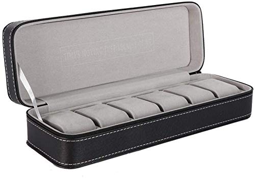 Caja de Almacenamiento de Reloj de Buen Aspecto de 6 Rejillas, Organizador de Joyas con diseño de Cremallera, Tienda de Accesorios duraderos para el hogar 20 Excellent Caja de Almacenamiento de Reloj de Buen Aspecto de 6 Rejillas, Organizador de Joyas con diseño de Cremallera, Tienda de Accesorios duraderos para el hogar 20 Excellent
