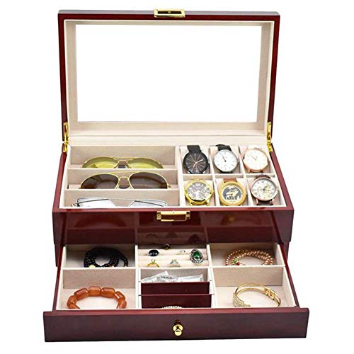 Caja de almacenamiento multifuncional para joyas, relojes, cajones, maleta de gran capacidad