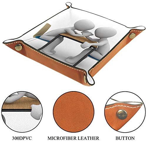 Caja de almacenamiento pequeña, bandeja de valet para hombre,Press de banca lucha arm wrestling,Organizador de cuero para llaves de caja de monedas