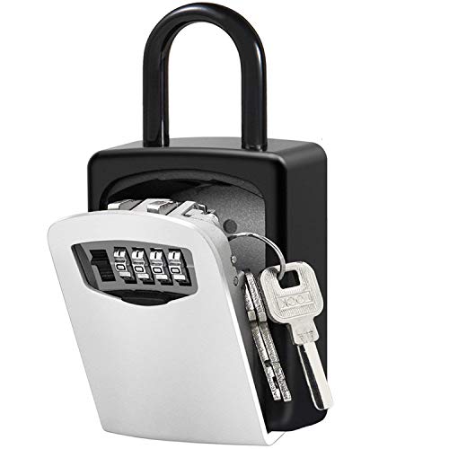 Caja de Cerradura con llave Montado en la Pared Clave Caja con Candado de 4 Dígitos Combinación de Bloqueo Exterior e Interior Seguridad llave Storage para Oficina de la escuela de Home (Plata) Caja de Cerradura con llave Montado en la Pared Clave Caja con Candado de 4 Dígitos Combinación de Bloqueo Exterior e Interior Seguridad llave Storage para Oficina de la escuela de Home (Plata)