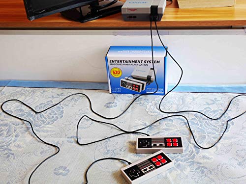 Caja de juegos clásica, mini consola de juegos retro con juegos 620 NE integrados con 2 controladores, regalo para niños, regalo de cumpleaños, infancia, AV Caja de juegos clásica, mini consola de juegos retro con juegos 620 NE integrados con 2 controladores, regalo para niños, regalo de cumpleaños, infancia, AV