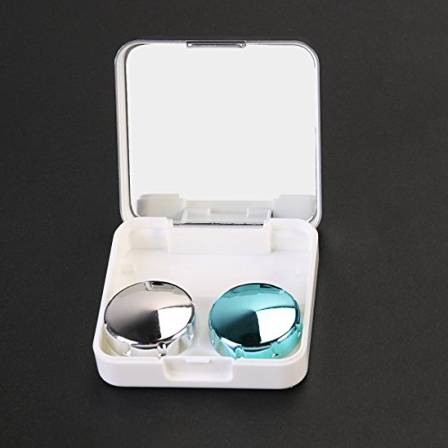 Caja de Lentes de Contacto Kit de Viaje ROSENICE Estuche Lentillas con Pinza Aplicador Palo Botella de Solución Espejo Incorporado (Blanco Plata) Caja de Lentes de Contacto Kit de Viaje ROSENICE Estuche Lentillas con Pinza Aplicador Palo Botella de Solución Espejo Incorporado (Blanco Plata)