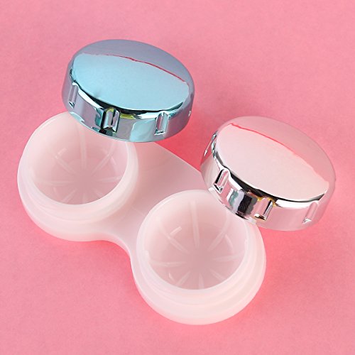 Caja de Lentes de Contacto Kit de Viaje ROSENICE Estuche Lentillas con Pinza Aplicador Palo Botella de Solución Espejo Incorporado (Blanco Plata) Caja de Lentes de Contacto Kit de Viaje ROSENICE Estuche Lentillas con Pinza Aplicador Palo Botella de Solución Espejo Incorporado (Blanco Plata)