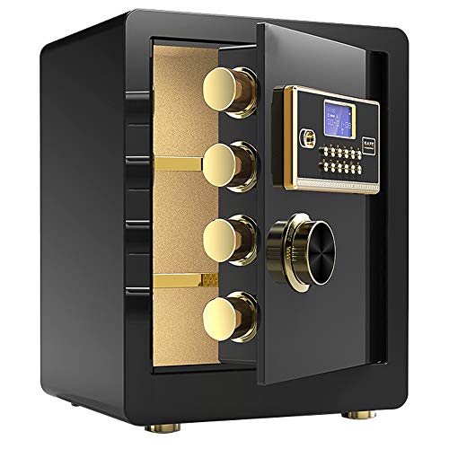 Caja de Seguridad - Electronic contraseña segura 3 niveles de espacio de almacenaje grande First Choice for hoteles familiares se pueden colocar en la pared o gabinete 450x360x300mm (Color : Black) Caja de Seguridad - Electronic contraseña segura 3 niveles de espacio de almacenaje grande First Choice for hoteles familiares se pueden colocar en la pared o gabinete 450x360x300mm (Color : Black)