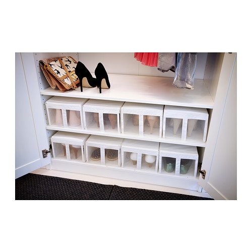 Caja de zapatos SKUBB de IKEA, de color blanco, juego de 4, 22 cm x 34 cm x 16 cm