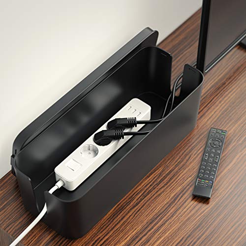 Caja para cables, de plástico Bearware - Organizador para cables -Caja para cables -Caja para esconder cables -Organizador para regletas de enchufes - Caja para cargadores de teléfonos móviles