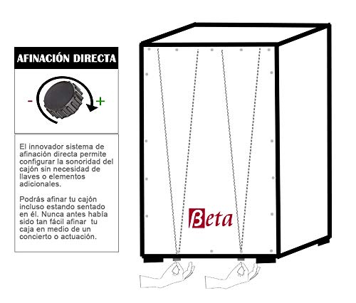 Cajón flamenco Beta Élite mod. Camarón - Caja de percusión flamenca profesional [Abedul 1ªc. + doble afinación directa] (Negro)