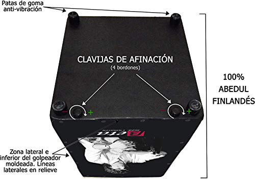 Cajón flamenco Beta Élite mod. Camarón - Caja de percusión flamenca profesional [Abedul 1ªc. + doble afinación directa] (Negro)