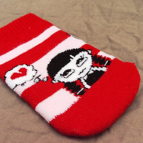 Calcetín móvil 'Bad Alice'blanco rojo. Calcetín móvil 'Bad Alice'blanco rojo.