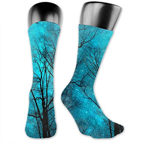 Calcetines atléticos con estrellas no pueden brillar sin oscuridad del bosque sobre la pantorrilla, calcetines deportivos hasta la rodilla, para hombres y mujeres, calcetines largos de 40 cm Calcetines atléticos con estrellas no pueden brillar sin oscuridad del bosque sobre la pantorrilla, calcetines deportivos hasta la rodilla, para hombres y mujeres, calcetines largos de 40 cm