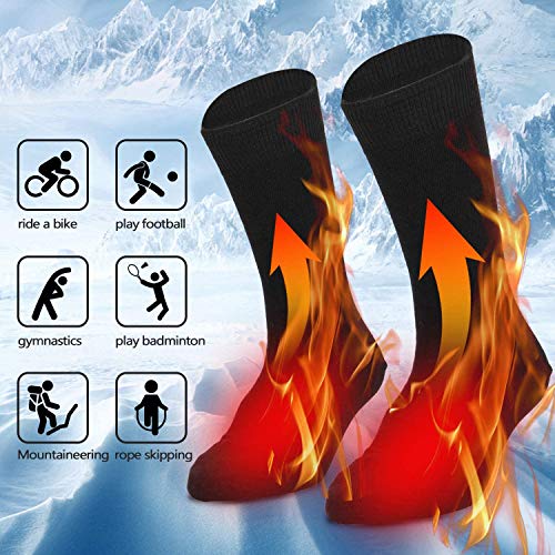 Calcetines calefactables eléctricos para hombres y mujeres, calcetines de invierno de algodón, calcetines calefactables para deportes al aire libre, pesca, ciclismo, motociclismo