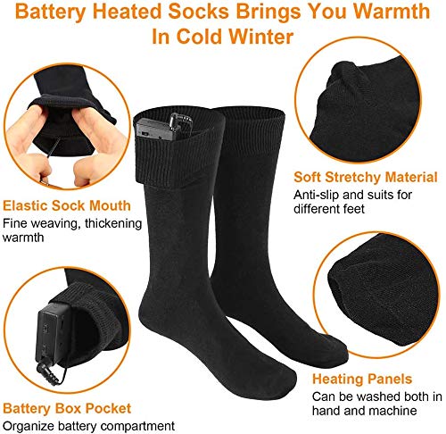 Calcetines calefactables eléctricos para hombres y mujeres, calcetines de invierno de algodón, calcetines calefactables para deportes al aire libre, pesca, ciclismo, motociclismo