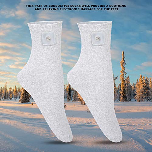 Calcetines Conductores, Gris Claro Calcetines de electroterapia de Fibra Plateada, para Fisioterapia Profesional, atención médica Individual Calcetines Conductores, Gris Claro Calcetines de electroterapia de Fibra Plateada, para Fisioterapia Profesional, atención médica Individual