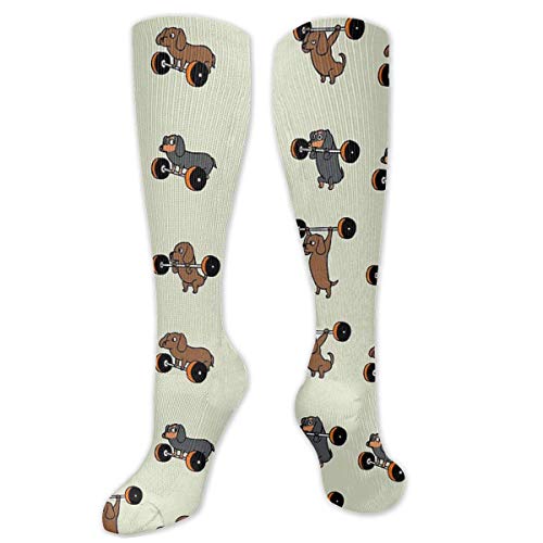 Calcetines de elevación olímpica Dachshund Comprion calcetín de 19.7 pulgadas/50 cm de largo medias para mujeres y hombres- Mejor Dring con atlético al aire libre