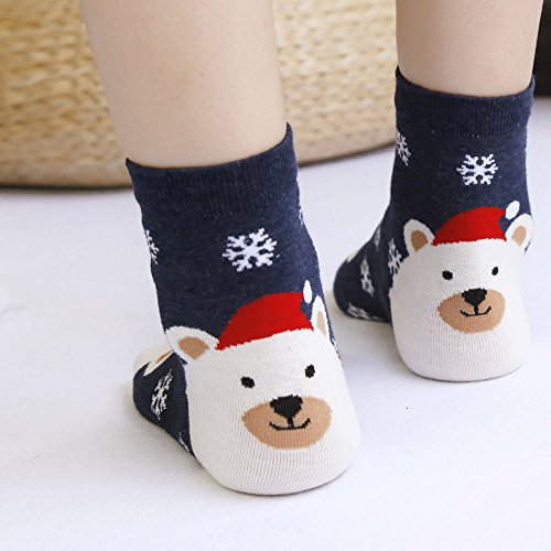 Calcetines de Navidad con Dibujos Animados de Fox Copos de Nieve adecuados para Hombres y Mujeres riou