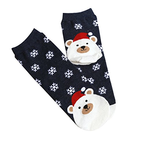 Calcetines de Navidad con Dibujos Animados de Fox Copos de Nieve adecuados para Hombres y Mujeres riou