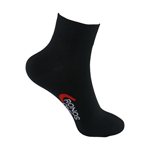 Calcetines DEPORTE (3 pares) SIN COSTURAS para hombre o mujer. Mantiene el pie seco. Ideal para tenis, pádel, running. Puño antipresión. 80% - algodón. (Negro, eu: 43-46 // uk: 9-11)