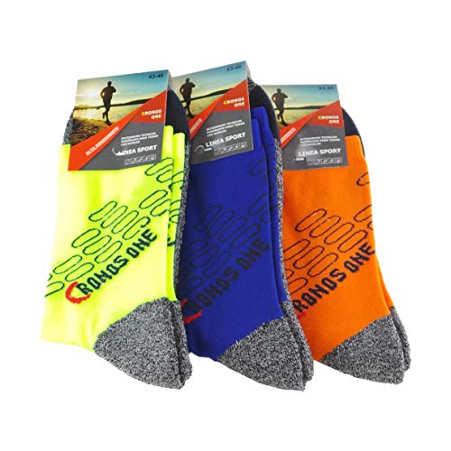 Calcetines deportivos (3 pares) SIN COSTURAS de alto rendimiento para hombre o mujer. Ideales para deportes como running, crossfit, ciclismo, pádel, trekking; Cómodos y resistentes. (Am/Az/Na, 43-46) Calcetines deportivos (3 pares) SIN COSTURAS de alto rendimiento para hombre o mujer. Ideales para deportes como running, crossfit, ciclismo, pádel, trekking; Cómodos y resistentes. (Am/Az/Na, 43-46)