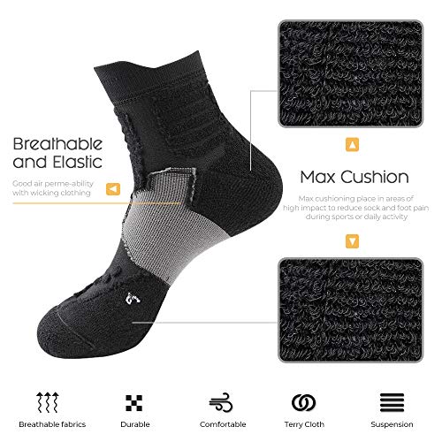 Calcetines Deportivos Hombre y Mujerm,2 Pares Alta Absorción De Impactos,Calcetines Running Para Correr, Hacer Senderismo, Baloncesto, Fútbol.