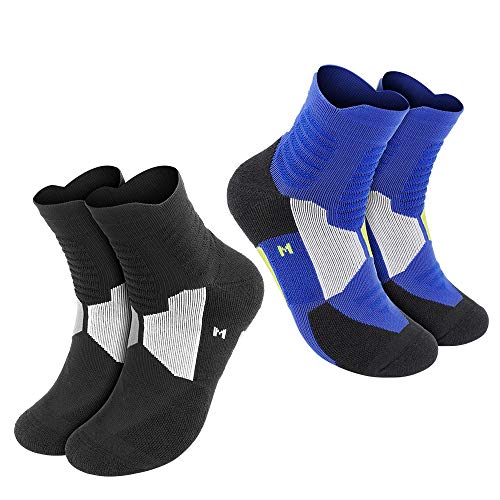 Calcetines Deportivos Hombre y Mujerm,2 Pares Alta Absorción De Impactos,Calcetines Running Para Correr, Hacer Senderismo, Baloncesto, Fútbol.