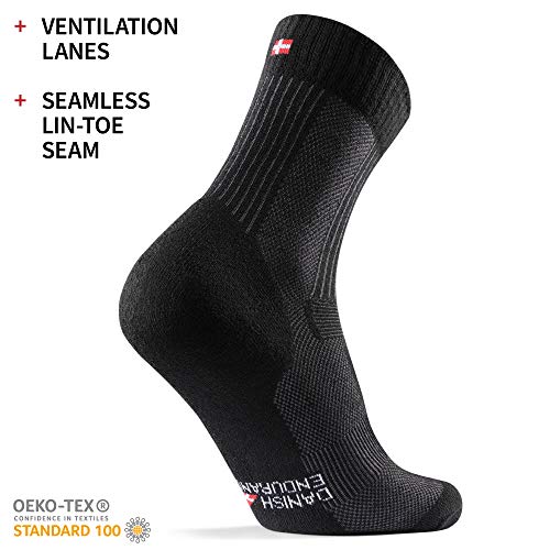 Calcetines Ligeros de Senderismo y Trekking de Lana Merino 3 pares (Negro, EU 43-47)