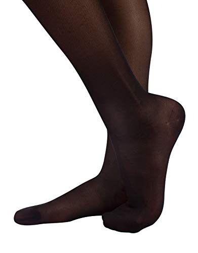 CALCETINES MEDICOS | MEDIAS HASTA LA RODILLA A COMPRESIÓN GRADUADA FUERTE | 140 DEN 15-21mm/Hg | CALCETERÍA ITALIANA | (L/XL, NEGRO)