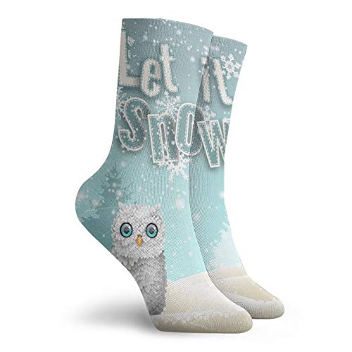 Calcetines navideños con diseño de búho blanco para mujer con nieve y diseño de búho, ideales para todas las actividades en todas las condiciones meteorológicas