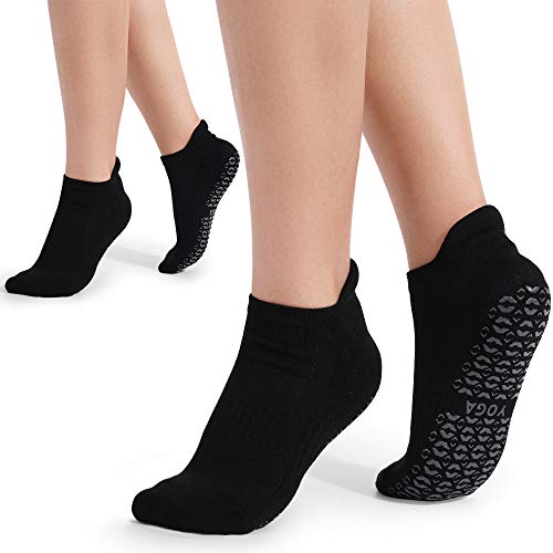 Calcetines Pilates Yoga, 2Pcs Calcetines Antideslizantes Mujer Hombre pour Yoga, Pilates, Ballet,Fitness Antideslizantes,35-42 (Negro) Calcetines Pilates Yoga, 2Pcs Calcetines Antideslizantes Mujer Hombre pour Yoga, Pilates, Ballet,Fitness Antideslizantes,35-42 (Negro)