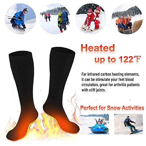Calcetines térmicos para hombres y mujeres–Calentadores a pilas – Calcetines térmicos de invierno cálidos calcetines de algodón calcetines de calefacción eléctricos para deportes al aire libre camping