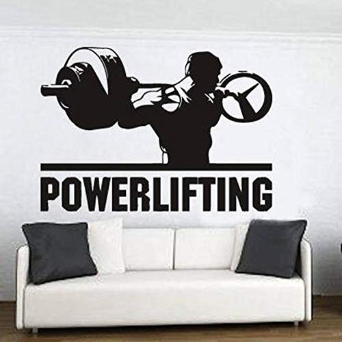 Calcomanía artística de levantamiento de pesas decoración del hogar músculo fuerza fuerte hombre motivación entrenamiento gimnasio vinilo pegatina de pared Fitness deportes culturismo mural