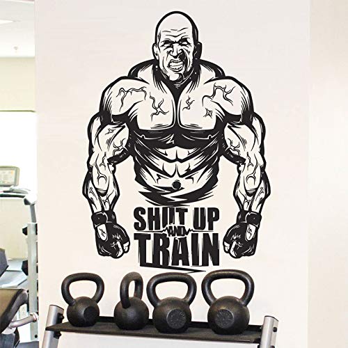 Calcomanía motivacional para gimnasio entrenamiento de levantamiento de pesas vinilo adhesivo para pared culturismo Fitness Crossfit Mural de corte 84 * 112cm Calcomanía motivacional para gimnasio entrenamiento de levantamiento de pesas vinilo adhesivo para pared culturismo Fitness Crossfit Mural de corte 84 * 112cm