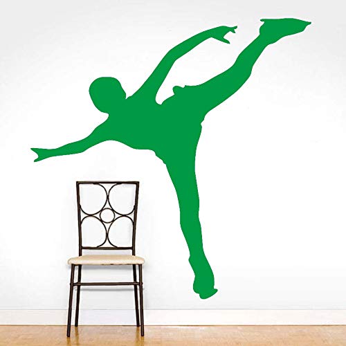 Calcomanías de pared para deportes de hielo Patinaje sobre hielo Silueta de patinaje Pegatinas de pared Vinilo Extraíble Decoración para el hogar DIY Habitación Niños Murales de arte ~ 1 44 * 44 cm