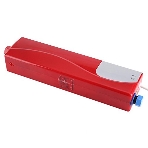 Calentador de agua caliente Mini calentador de agua eléctrico instantáneo sin tanque, baño, cocina, lavado, enchufe de la UE 220 V 3000 W(rojo) Calentador de agua caliente Mini calentador de agua eléctrico instantáneo sin tanque, baño, cocina, lavado, enchufe de la UE 220 V 3000 W(rojo)