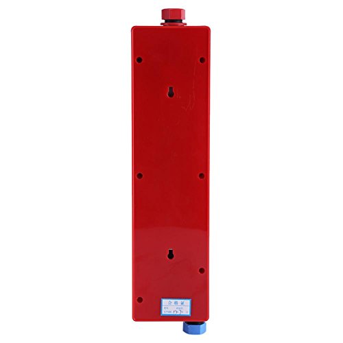 Calentador de agua caliente Mini calentador de agua eléctrico instantáneo sin tanque, baño, cocina, lavado, enchufe de la UE 220 V 3000 W(rojo)