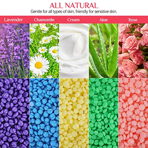 Calentador de Cera Profesional, Nivlan Calentador de Cera Para Cabello con 5 Frijoles Cera Dura y 30 Aplicadores, Kit de Depilación sin Dolor para Cejas Piernas Axilas Faciale Bikini Brasileño en Casa Calentador de Cera Profesional, Nivlan Calentador de Cera Para Cabello con 5 Frijoles Cera Dura y 30 Aplicadores, Kit de Depilación sin Dolor para Cejas Piernas Axilas Faciale Bikini Brasileño en Casa