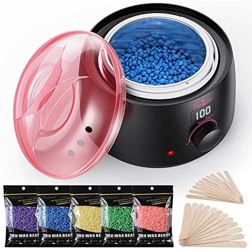 Calentador de Cera Profesional, Nivlan Calentador de Cera Para Cabello con 5 Frijoles Cera Dura y 30 Aplicadores, Kit de Depilación sin Dolor para Cejas Piernas Axilas Faciale Bikini Brasileño en Casa Calentador de Cera Profesional, Nivlan Calentador de Cera Para Cabello con 5 Frijoles Cera Dura y 30 Aplicadores, Kit de Depilación sin Dolor para Cejas Piernas Axilas Faciale Bikini Brasileño en Casa