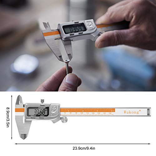 Calibre Digital Wukong, pie de rey digital 150mm/6Pulgadas Calibrador Profesional de Acero Inoxidable Resistente al agua y al polvo con Gran Pantalla LCD,Diámetro Interior y Diámetro Exterior Medibles Calibre Digital Wukong, pie de rey digital 150mm/6Pulgadas Calibrador Profesional de Acero Inoxidable Resistente al agua y al polvo con Gran Pantalla LCD,Diámetro Interior y Diámetro Exterior Medibles