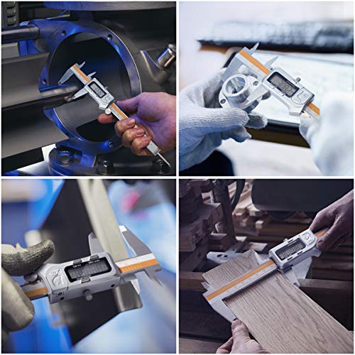 Calibre Digital Wukong, pie de rey digital 150mm/6Pulgadas Calibrador Profesional de Acero Inoxidable Resistente al agua y al polvo con Gran Pantalla LCD,Diámetro Interior y Diámetro Exterior Medibles Calibre Digital Wukong, pie de rey digital 150mm/6Pulgadas Calibrador Profesional de Acero Inoxidable Resistente al agua y al polvo con Gran Pantalla LCD,Diámetro Interior y Diámetro Exterior Medibles