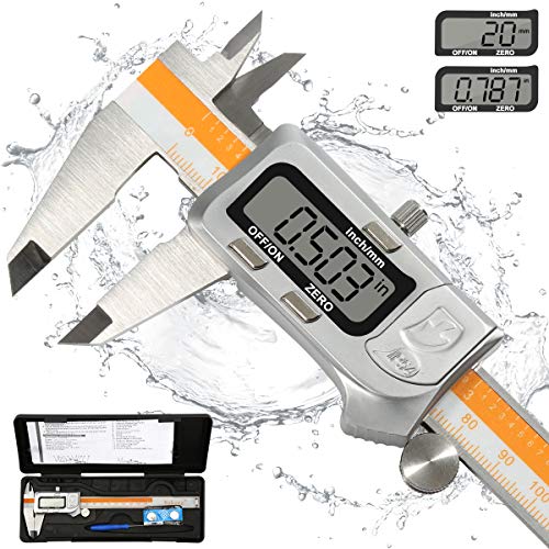 Calibre Digital Wukong, pie de rey digital 150mm/6Pulgadas Calibrador Profesional de Acero Inoxidable Resistente al agua y al polvo con Gran Pantalla LCD,Diámetro Interior y Diámetro Exterior Medibles Calibre Digital Wukong, pie de rey digital 150mm/6Pulgadas Calibrador Profesional de Acero Inoxidable Resistente al agua y al polvo con Gran Pantalla LCD,Diámetro Interior y Diámetro Exterior Medibles