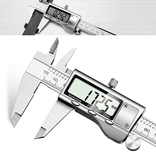 Calibres Digitales - JUNING Pie de Rey Digital electrónica de acero inoxidable de 150 mm, medición precisa y rápida, lectura fácil Calibres Digitales - JUNING Pie de Rey Digital electrónica de acero inoxidable de 150 mm, medición precisa y rápida, lectura fácil