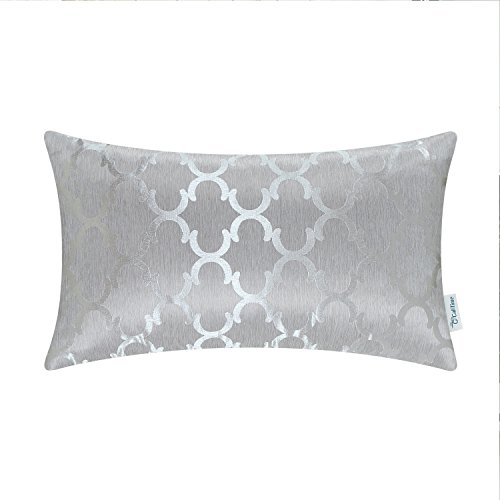 CaliTime Cojines Fundas Casos 1 Pack Fundas de cojín Bolster Pillow Cases Shells, Modern Quatrefoil Accent Geometric, 30cm x 50cm, Silver Grey CaliTime Cojines Fundas Casos 1 Pack Fundas de cojín Bolster Pillow Cases Shells, Modern Quatrefoil Accent Geometric, 30cm x 50cm, Silver Grey